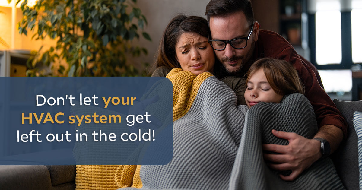 HVAC Tune-Ups - Family huddle together shivering - Greer's Heating & Air